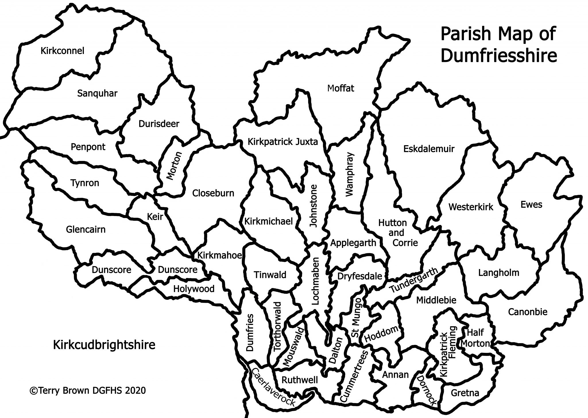 Parish Map of Dumfriesshire | Dumfries and Galloway Family History Society