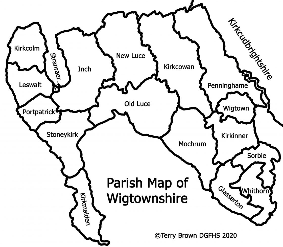 Parish Map of Wigtownshire Dumfries and Galloway Family History Society