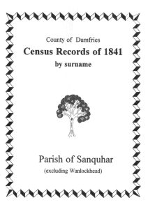 Sanquhar Parish (ex Burgh and Wanlockhead) 1841 Census