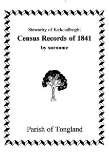 Tongland Parish 1841 Census